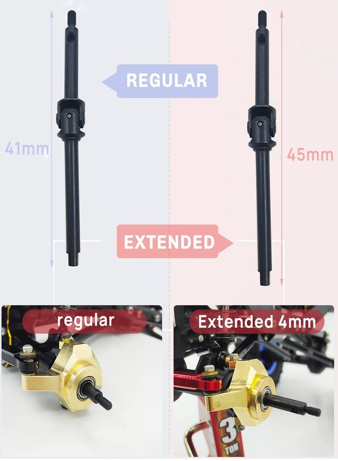 HOPLEX RC Steel Front Axle Drive Shaft CVD Front axle shafts for 1/24 Axial SCX24 C10/JLU/Bronco/Gladiator/Deadbolt RC Crawler Car (Regular) - Image 3